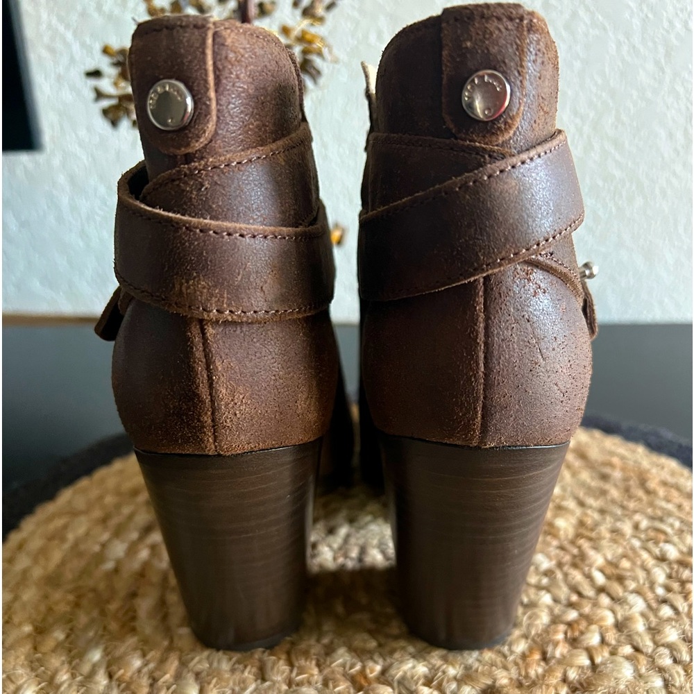 RAG & BONE HARROW BROWN DISTRESSED LEATHER ANKLE BOOTS SIZE EU 39 - Picture 6 of 12